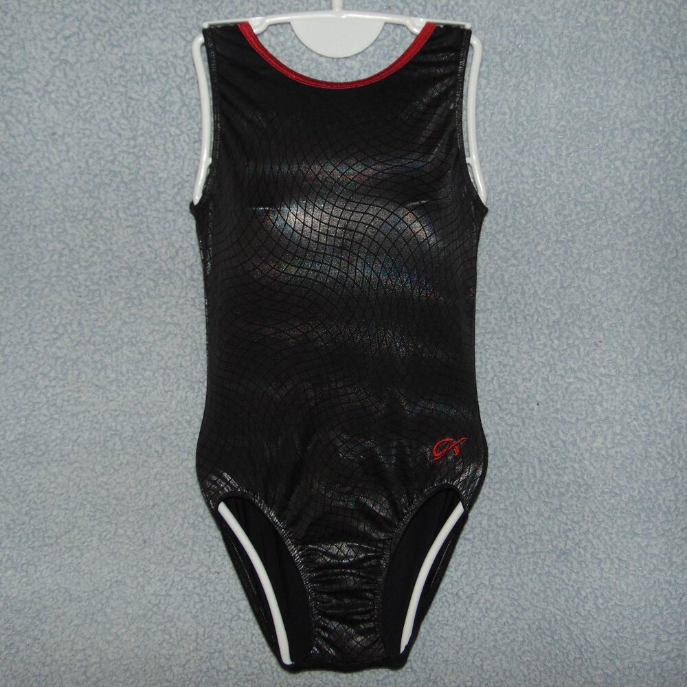 GK Silver Black Grid Leotard NoTag
